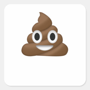 Cute Poop Emoji Square Sticker