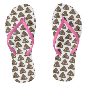 Cute Poop Pattern - Adorable Piles of Doo Doo Flip Flops