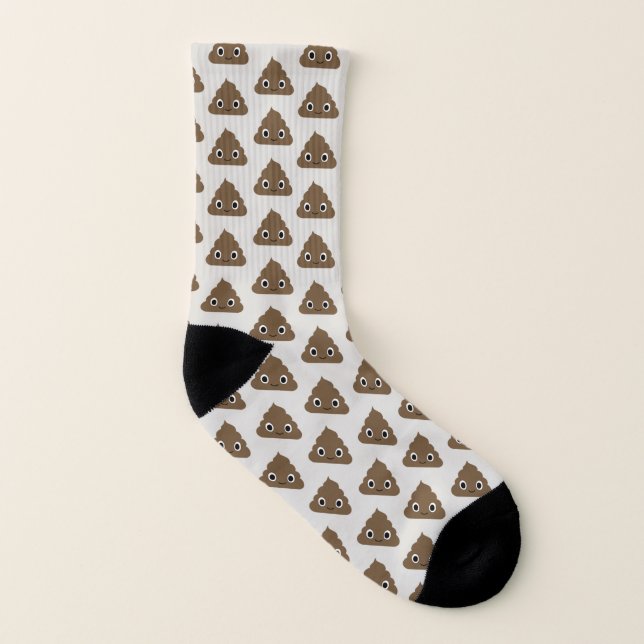 Cute Poop Pattern - Adorable Piles of Doo Doo Socks (Left Inside)