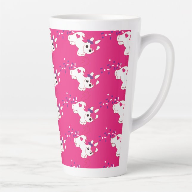 Cute Pooping Pink Unicorn Latte Mug (Right)