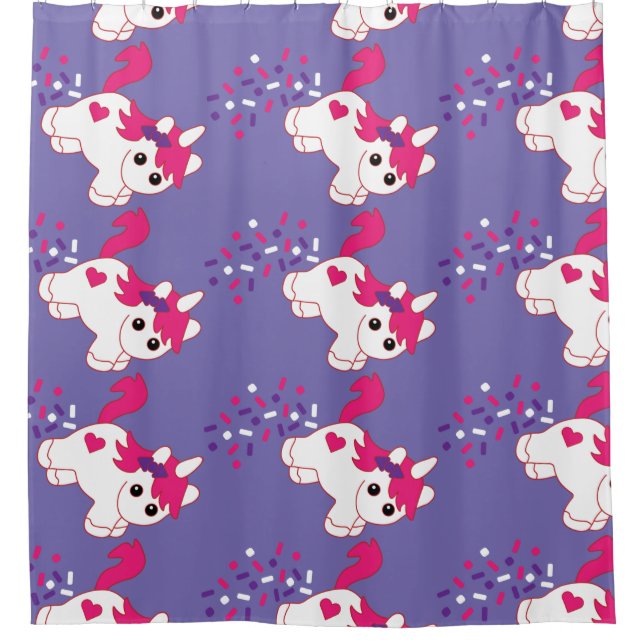 Cute Pooping Unicorn Decor  Shower Curtain (Front)