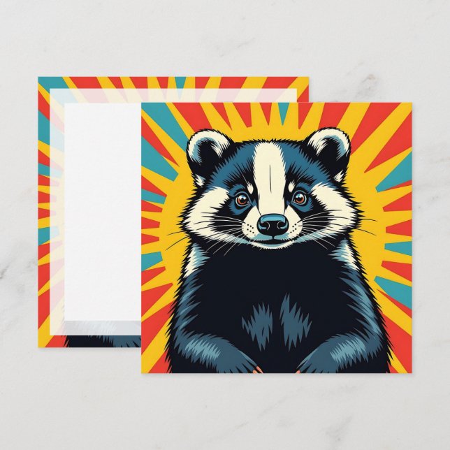 Cute Pop Art Badger Blank (Front/Back)