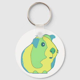 Cute Pop Art Guinea Pig Key Ring