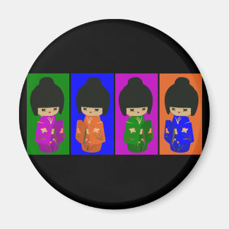 Cute Pop Art Kokeshi Dolls Magnet