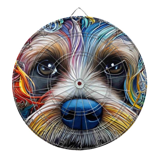 Cute Pop Art Terrier   Dartboard (Front)