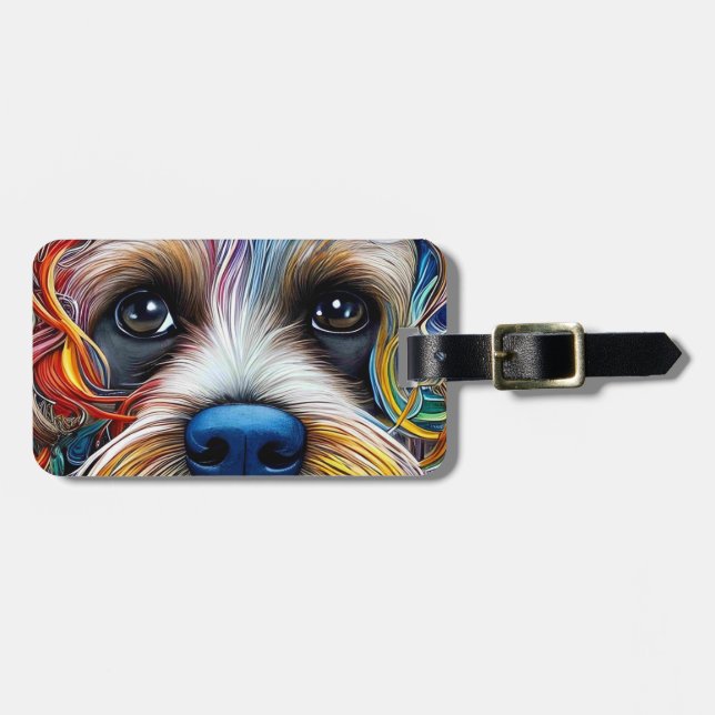 Cute Pop Art Terrier   Luggage Tag (Front Horizontal)