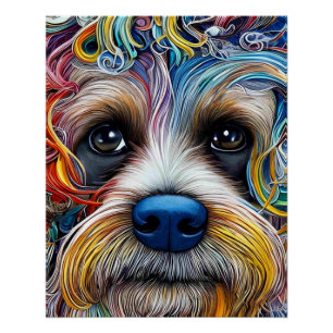 Cute Pop Art Terrier   Poster
