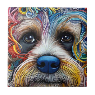 Cute Pop Art Terrier Tile