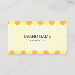 Cute Pop Girly Colorful Yellow Orange Stripe Frill Business Card
