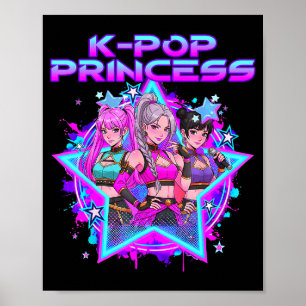 Cute Pop Princess Kids Girls Birthday Poster