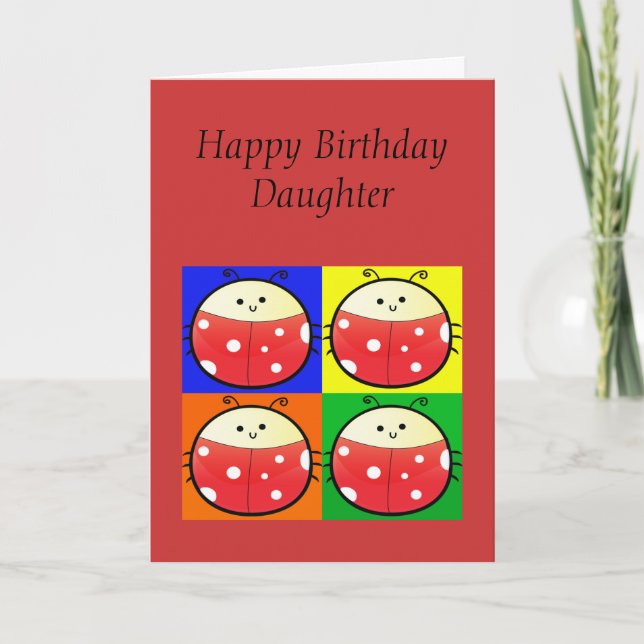Cute Popart Ladybird Card (Front)