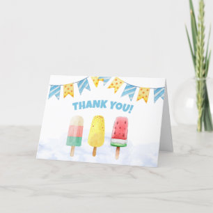 Cute Popcicle Ready To pop Ice Cream Baby Shower  Thank You Card