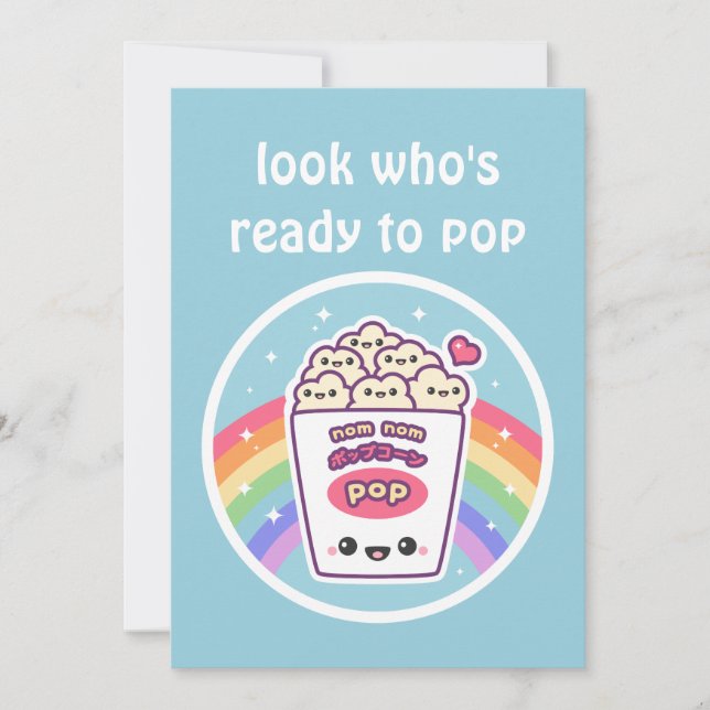 Cute Popcorn Baby Shower Invitations (Front)
