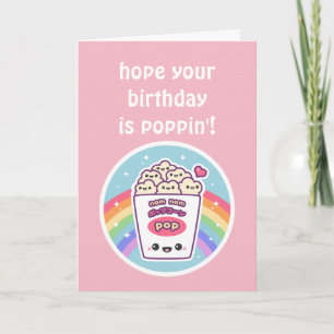 Cute Popcorn Birthday Card