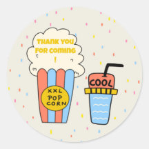 Cute Popcorn Cinema Movie Night Thank You
