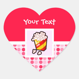 Cute Popcorn Heart Sticker