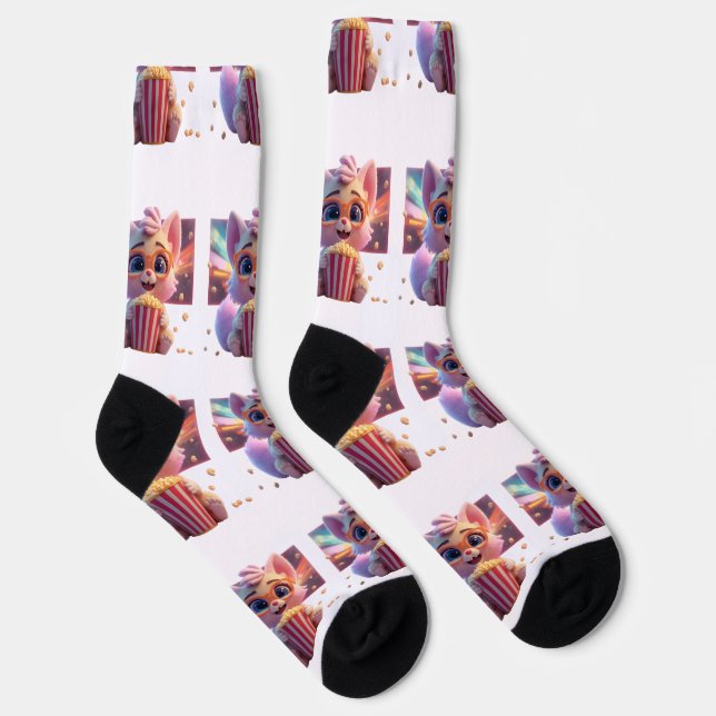 Cute Popcorn Kitty Socks (Right)