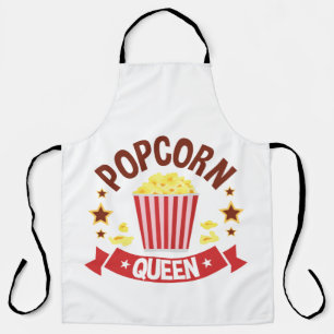 Cute Popcorn Queen Lover Women Girls Apron