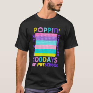Cute Poppin My Way Through 100 Days Of School Pres T-Shirt