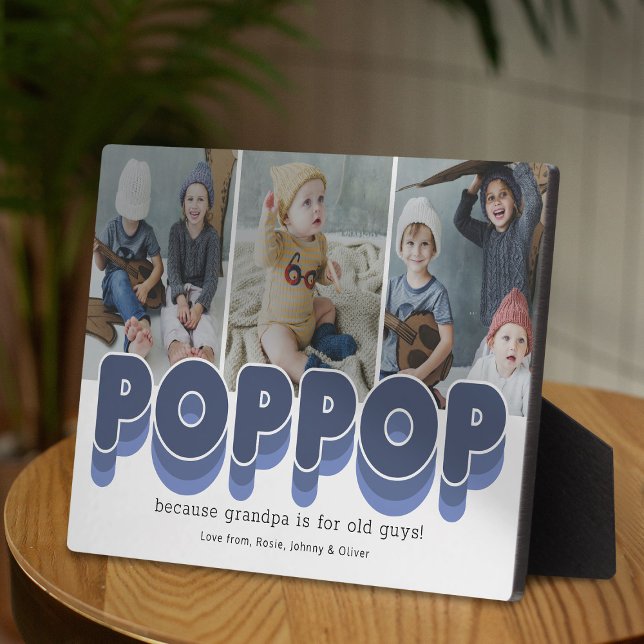 Cute Poppop Grandfather Photo Plaque (Creator Uploaded)