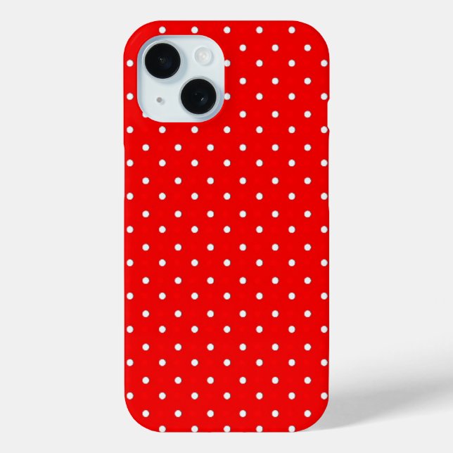 Cute Poppy Red And Classic White Polka Dots Design Case-Mate iPhone Case (Back)