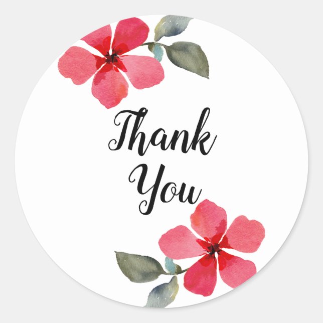 Cute Poppy Red Spring Flowers Floral Party Favour Classic Round Sticker (Front)