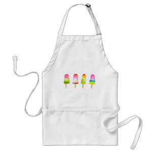 Cute popsicle ice-block Summer watercolor Standard Apron