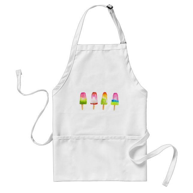 Cute popsicle ice-block Summer watercolor Standard Apron (Front)