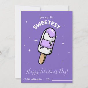 Cute Popsicle Ice-Cream Kids Class Valentine's Day Holiday Card