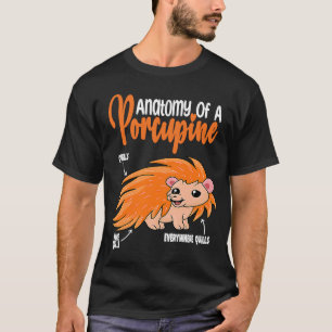 cute Porcupine anatomy for Porcupine T-Shirt