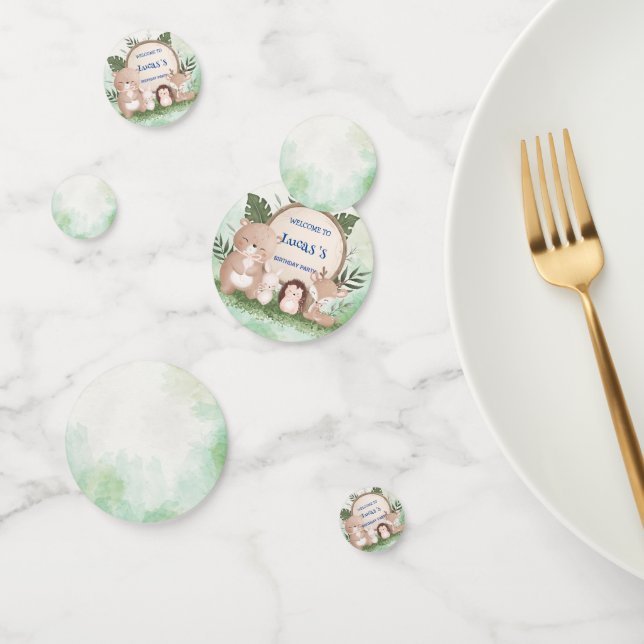 Cute porcupine Bear birthday jungle Birthday party Confetti (Group)