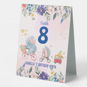Cute porcupine cub bike flower Birthday party