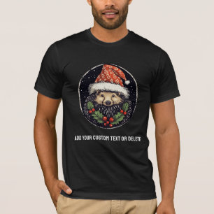 Cute Porcupine Santa Funny Christmas Spirit T-Shirt