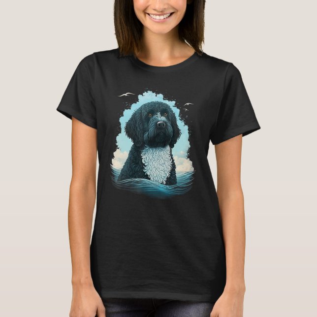 Cute Portie Dog on Portuguese Water Dog  1 T-Shirt (Front)
