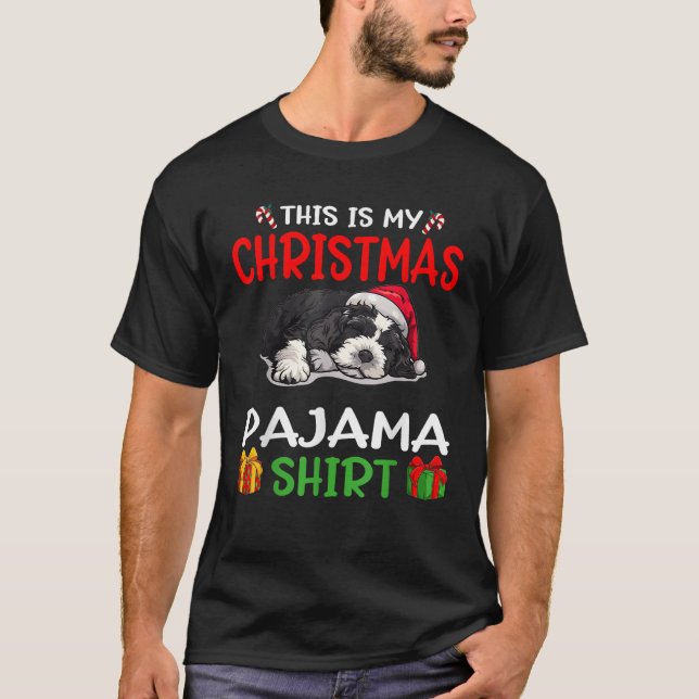 Cute Portuguese Water Dog Dog This is my Christmas T-Shirt (Front)