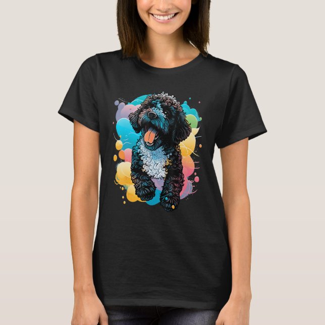 Cute Portuguese Water Dog on Portuguese Water Dog  T-Shirt (Front)
