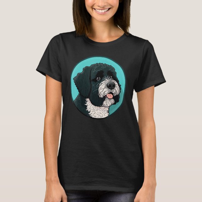 Cute Portuguese Water Dog on Portuguese Water Dog  T-Shirt (Front)