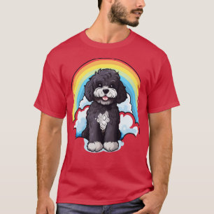 Cute Portuguese Water Dog Rainbow Cloud PWD Portie T-Shirt