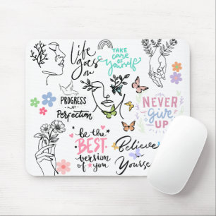 Cute Positive Affirmations Mouse Mat