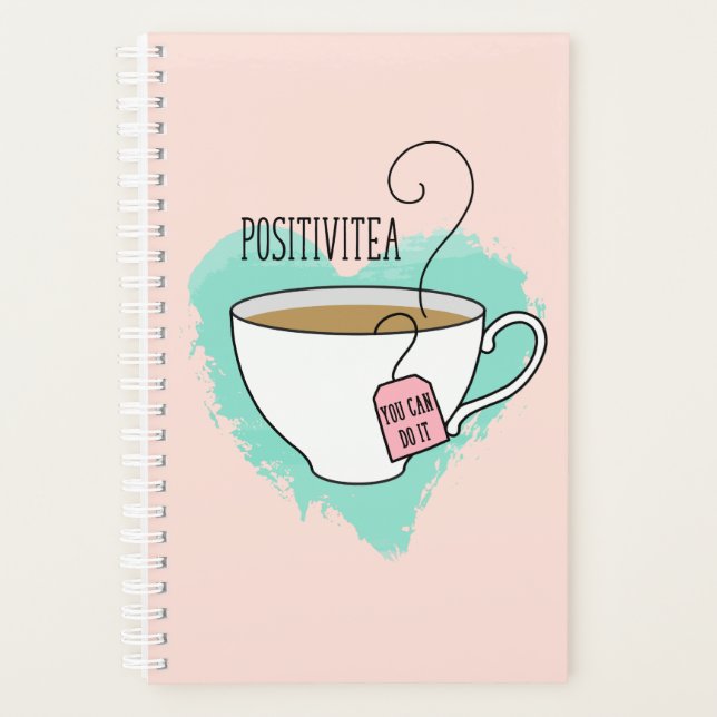 Cute Positivitea Gift for Graduation, New Job Planner (Front)