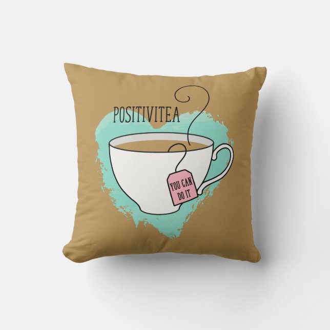 Cute Positivitea Gift for New Home Cushion (Front)