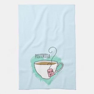 Cute Positivitea Gift for Tea Lover Towel