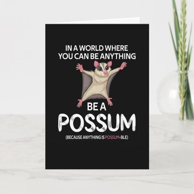 Cute Possum Girl Opossum Lover Possum Whisperer Card (Front)