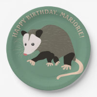 Cute Possum Illustration Light Green Personalised