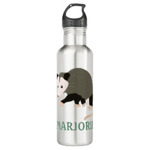 Cute Possum Illustration Personalised 710 Ml Water Bottle