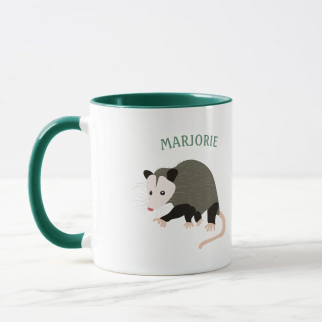 Cute Possum Illustration Personalised Mug (Left)