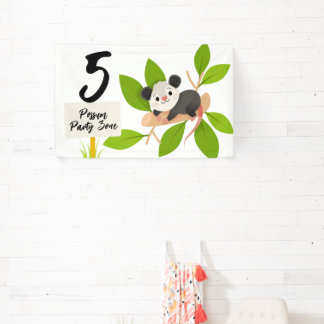 Cute Possum Party Zone Custom Age Number Banner