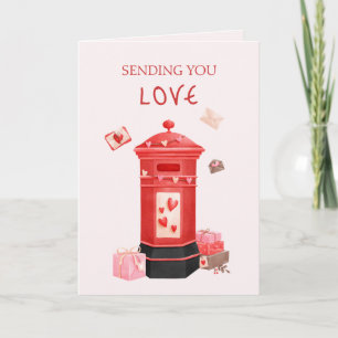 Cute Post Box Happy Valentine's Day Greeting Card