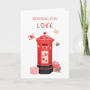 Cute Post Box Happy Valentine's Day Greeting Card