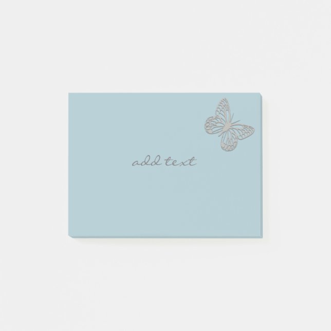 Cute Post It With Cute Silver Butterfly Post-it Notes (Front)